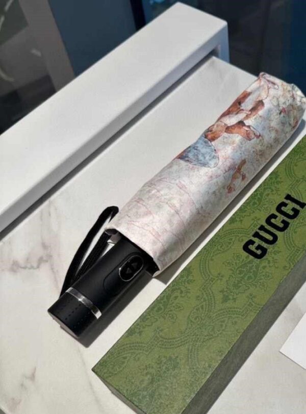 GG Folding Umbrella With Rabbit Pink