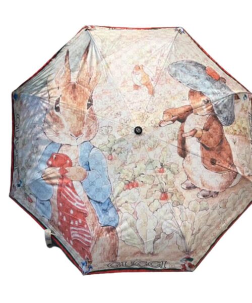GG Folding Umbrella With Rabbit Pink