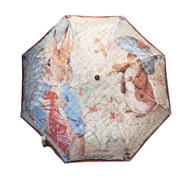 GG Folding Umbrella With Rabbit Pink