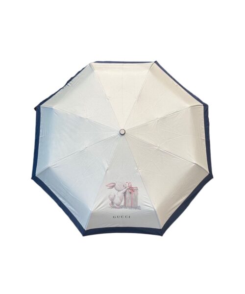 GG Folding Umbrella With Rabbit White