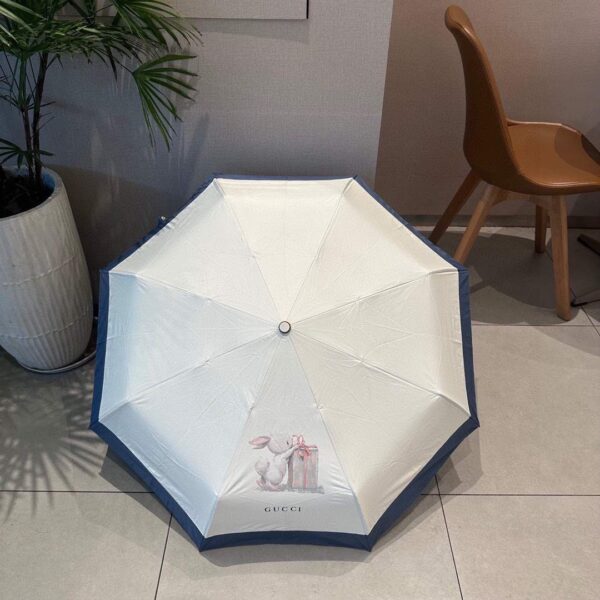 GG Folding Umbrella With Rabbit White