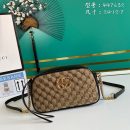 1:1 Replica GG Marmont Small Shouder Bag Beige/Ebony Diagonal Matelassé Original GG Canvas For Women 10in/24cm 447632 HVKEG 9772