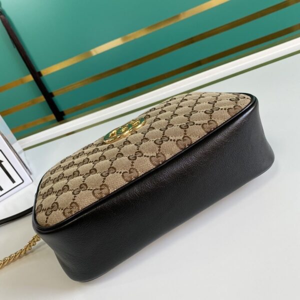 1:1 Replica GG Marmont Small Shouder Bag Beige/Ebony Diagonal Matelassé Original GG Canvas For Women 10in/24cm 447632 HVKEG 9772