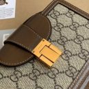 1:1 Replica GG Mini Bag With Clasp Closure Beige/Ebony GG Supreme Canvas For Women 7.1in/18cm GG 614368 92TCG 8563