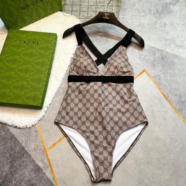 GG One-Piece Swimsuit Brown For Women