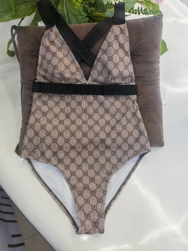 GG One-Piece Swimsuit Brown For Women