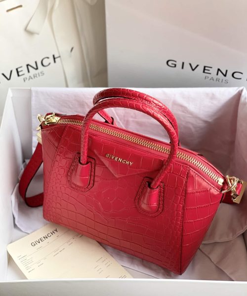 Givenchy Antigona Bag Red For Women, Women's Handbags, Shoulder Bags 11in/28cm GVC
