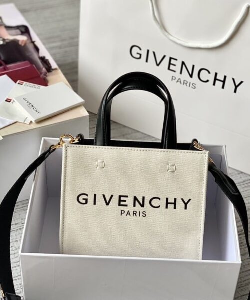 Givenchy Medium G Tote Shopper Bag Canvas Beige/Black For Women, Women's Handbags, Shoulder Bags 7.5in/19cm GVC BB50N0B1DR-255