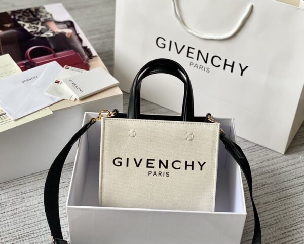 Givenchy Medium G Tote Shopper Bag Canvas Beige/Black For Women, Women's Handbags, Shoulder Bags 7.5in/19cm GVC BB50N0B1DR-255