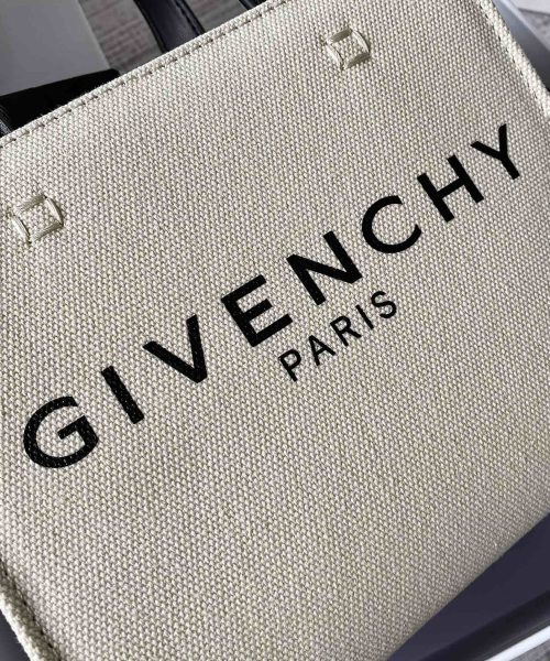 Givenchy Medium G Tote Shopper Bag Canvas Beige/Black For Women, Women's Handbags, Shoulder Bags 7.5in/19cm GVC BB50N0B1DR-255