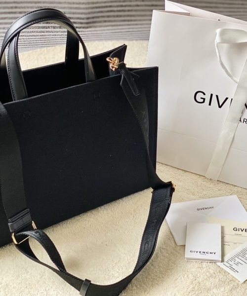 Givenchy Medium G Tote Shopper Bag Canvas Black For Women, Women's Handbags, Shoulder Bags 14.5in/37cm GVC