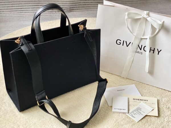 Givenchy Medium G Tote Shopper Bag Canvas Black For Women, Women's Handbags, Shoulder Bags 14.5in/37cm GVC