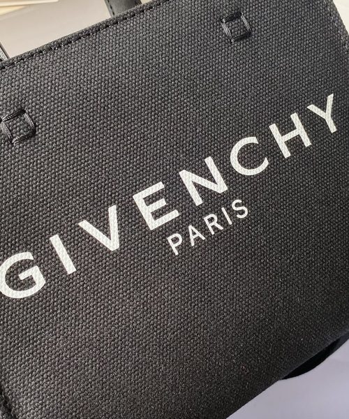 Givenchy Medium G Tote Shopper Bag Canvas Black/Red For Women, Women's Handbags, Shoulder Bags 7.5in/19cm GVC