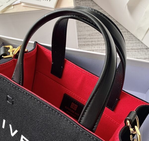 Givenchy Medium G Tote Shopper Bag Canvas Black/Red For Women, Women's Handbags, Shoulder Bags 7.5in/19cm GVC
