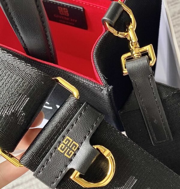 Givenchy Medium G Tote Shopper Bag Canvas Black/Red For Women, Women's Handbags, Shoulder Bags 7.5in/19cm GVC