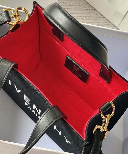 Givenchy Medium G Tote Shopper Bag Canvas Black/Red For Women, Women's Handbags, Shoulder Bags 7.5in/19cm GVC