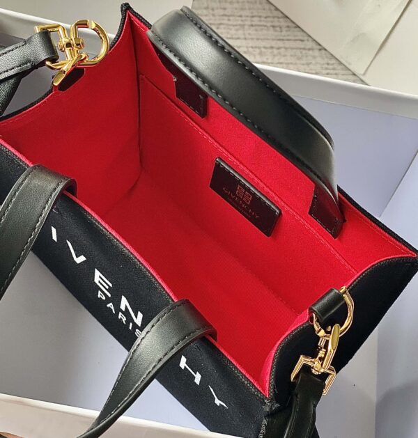Givenchy Medium G Tote Shopper Bag Canvas Black/Red For Women, Women's Handbags, Shoulder Bags 7.5in/19cm GVC