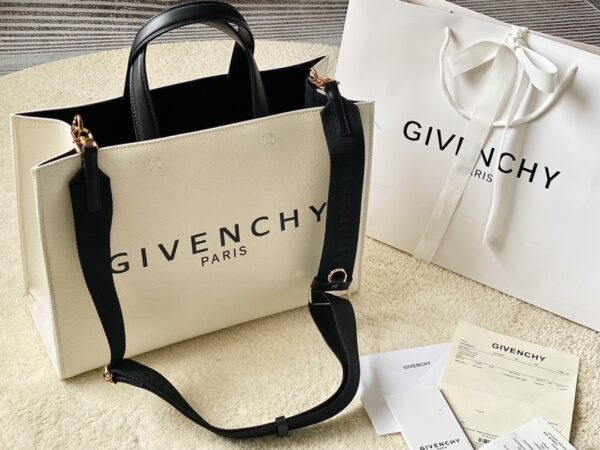 Givenchy Medium G Tote Shopper Bag Canvas Ivory For Women, Women's Handbags, Shoulder Bags 14.5in/37cm GVC BB50N2B1H1-105