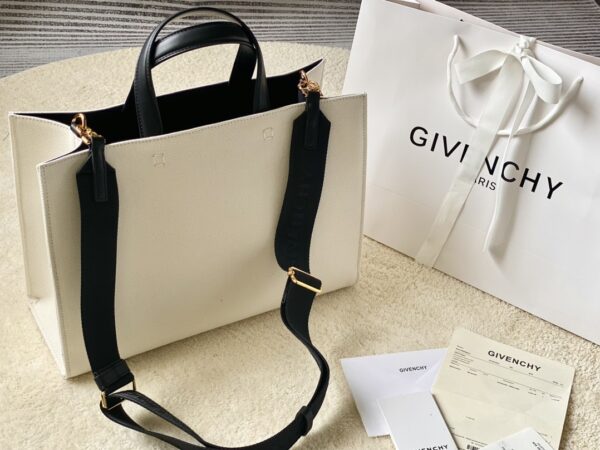 Givenchy Medium G Tote Shopper Bag Canvas Ivory For Women, Women's Handbags, Shoulder Bags 14.5in/37cm GVC BB50N2B1H1-105