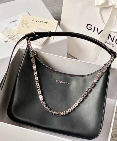 Givenchy Medium Moon Cut Out Bag Black For Women, Women's Handbags, Shoulder Bags 11.8in/30cm GVC BB50LWB1A4-001
