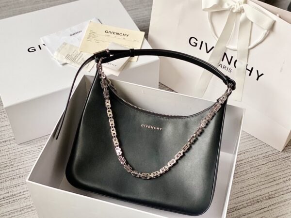 Givenchy Medium Moon Cut Out Bag Black For Women, Women's Handbags, Shoulder Bags 11.8in/30cm GVC BB50LWB1A4-001