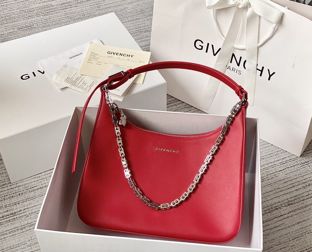 Givenchy Medium Moon Cut Out Bag Red For Women, Women's Handbags, Shoulder Bags 11.8in/30cm GVC
