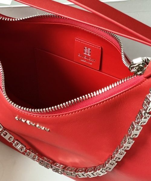 Givenchy Medium Moon Cut Out Bag Red For Women, Women's Handbags, Shoulder Bags 11.8in/30cm GVC