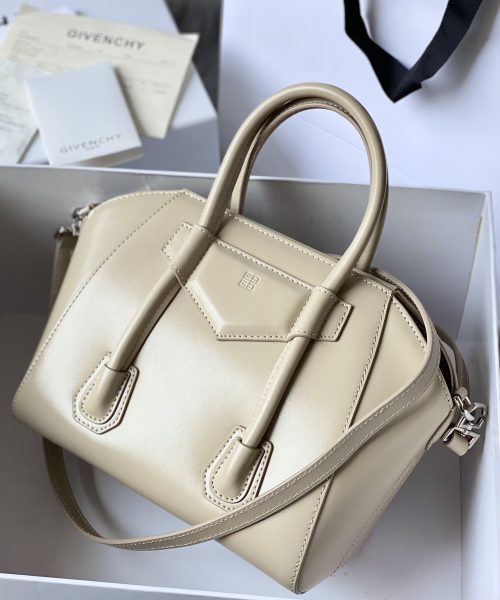 Givenchy Mini Antigona Lock Bag Beige For Women, Women's Handbags, Shoulder Bags 8.7in/22cm GVC