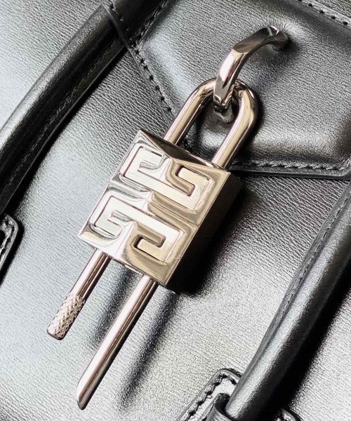 Givenchy Mini Antigona Lock Bag Black For Women, Women's Handbags, Shoulder Bags 8.7in/22cm GVC