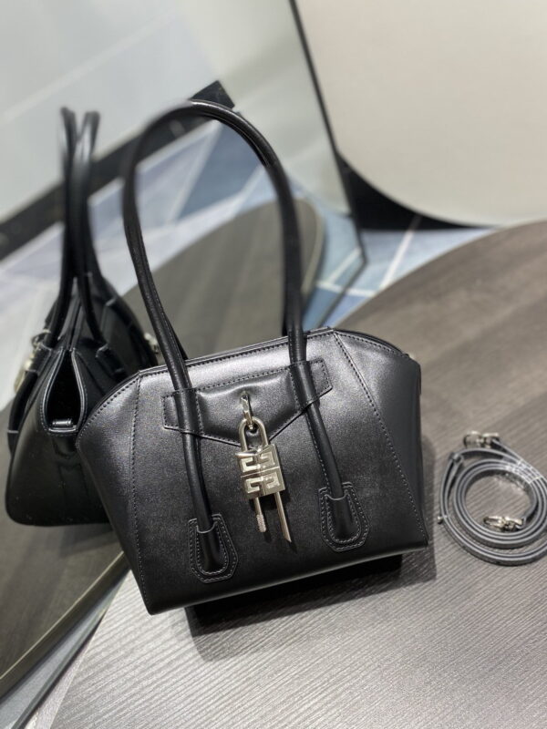 Givenchy Mini Antigona Lock Bag Black For Women, Women's Handbags, Shoulder Bags 8.7in/22cm GVC