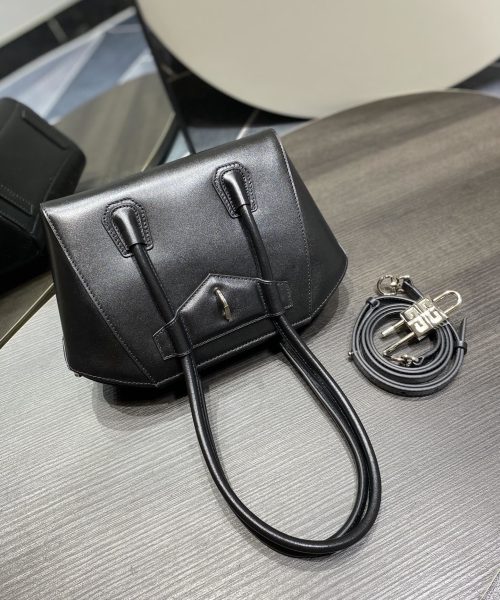 Givenchy Mini Antigona Lock Bag Black For Women, Women's Handbags, Shoulder Bags 8.7in/22cm GVC