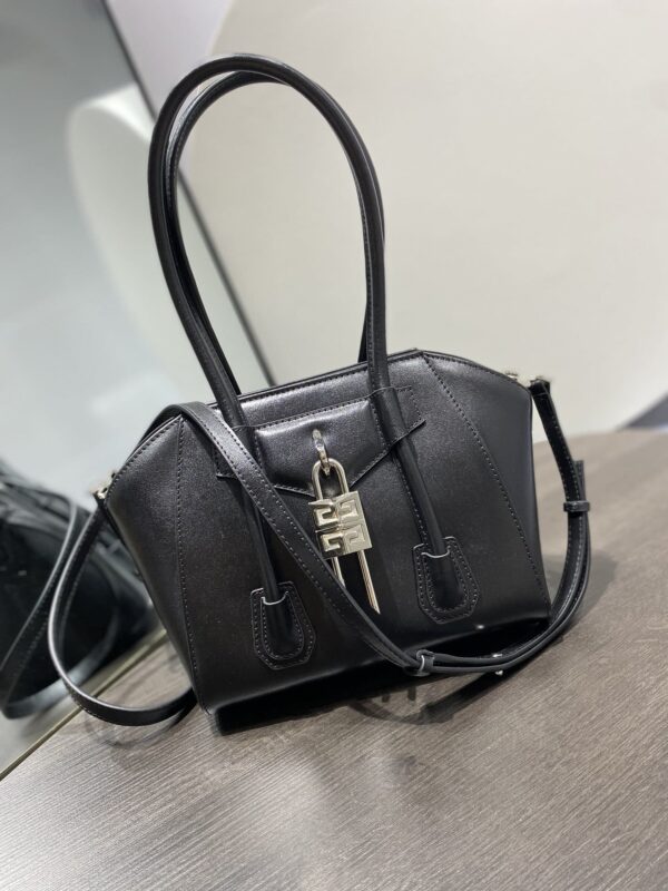 Givenchy Mini Antigona Lock Bag Black For Women, Women's Handbags, Shoulder Bags 8.7in/22cm GVC