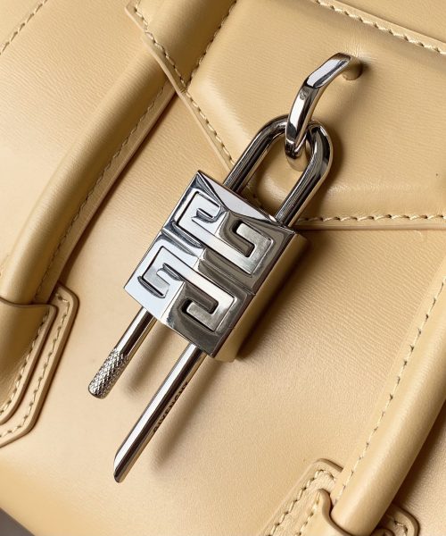 Givenchy Mini Antigona Lock Bag Caramel For Women, Women's Handbags, Shoulder Bags 8.7in/22cm GVC