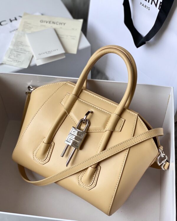 Givenchy Mini Antigona Lock Bag Caramel For Women, Women's Handbags, Shoulder Bags 8.7in/22cm GVC