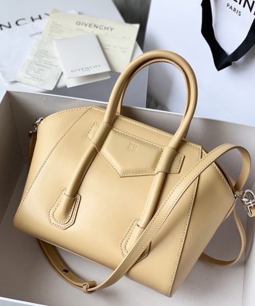 Givenchy Mini Antigona Lock Bag Caramel For Women, Women's Handbags, Shoulder Bags 8.7in/22cm GVC
