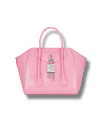 Givenchy Mini Antigona Lock Bag In Box Leather Bright Pink For Women 11.4 in/ 28.9 cm