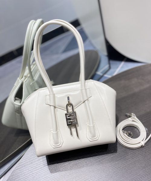 Givenchy Mini Antigona Lock Bag Ivory For Women, Women's Handbags, Shoulder Bags 8.7in/22cm GVC BB50J0B16S-105
