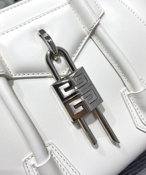 Givenchy Mini Antigona Lock Bag Ivory For Women, Women's Handbags, Shoulder Bags 8.7in/22cm GVC BB50J0B16S-105
