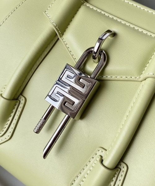 Givenchy Mini Antigona Lock Bag Khaki For Women, Women's Handbags, Shoulder Bags 8.7in/22cm GVC