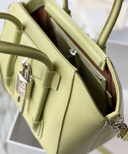 Givenchy Mini Antigona Lock Bag Khaki For Women, Women's Handbags, Shoulder Bags 8.7in/22cm GVC