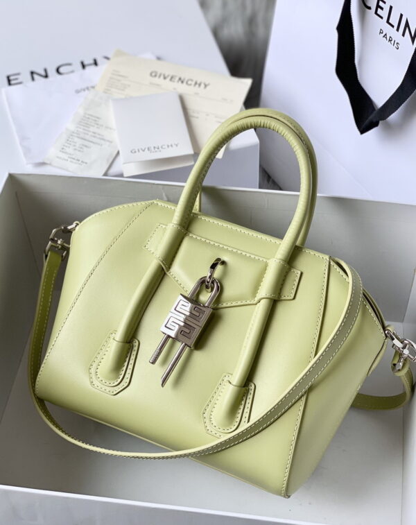 Givenchy Mini Antigona Lock Bag Khaki For Women, Women's Handbags, Shoulder Bags 8.7in/22cm GVC