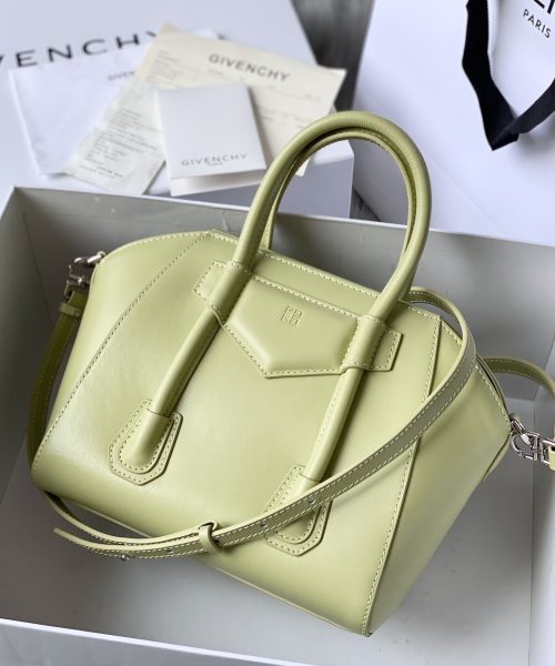 Givenchy Mini Antigona Lock Bag Khaki For Women, Women's Handbags, Shoulder Bags 8.7in/22cm GVC