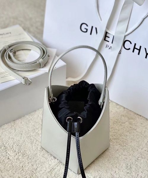 Givenchy Mini Cut Out Bucket Bag Ivory For Women, Women's Handbags, Shoulder Bags 6.3in/16cm GVC BB50NRB1GV-105