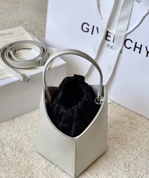 Givenchy Mini Cut Out Bucket Bag Ivory For Women, Women's Handbags, Shoulder Bags 6.3in/16cm GVC BB50NRB1GV-105
