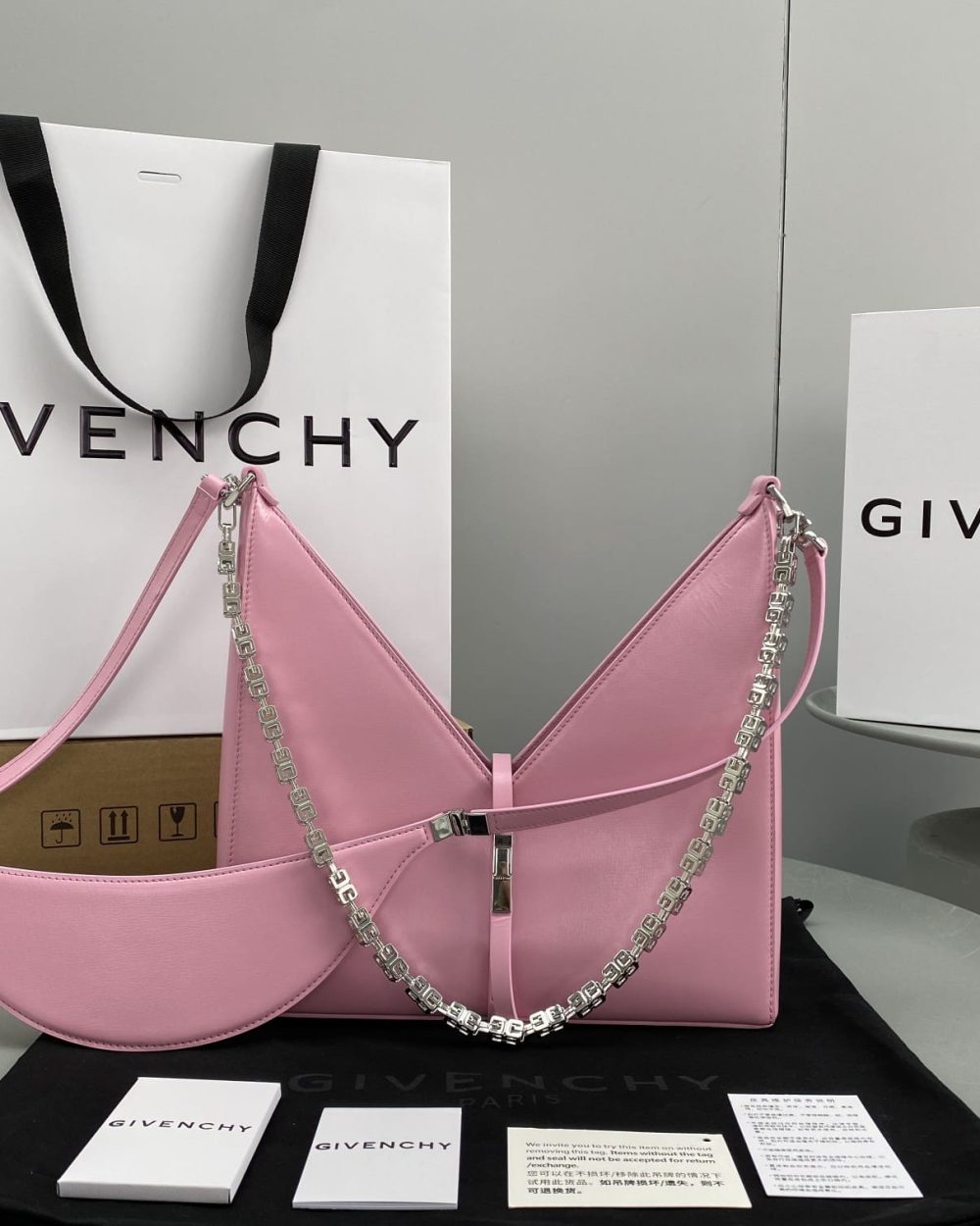 Givenchy Small Cut Out Bag Pink For Women, Women's Handbags, Shoulder Bags 10.6in/27cm GVC