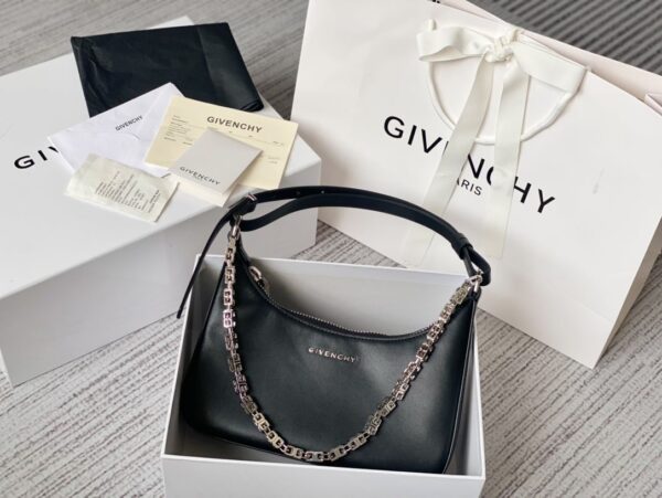 Givenchy Small Moon Cut Out Bag Black For Women, Women's Handbags, Shoulder Bags 9.8in/25cm GVC BB50LGB1A4-001