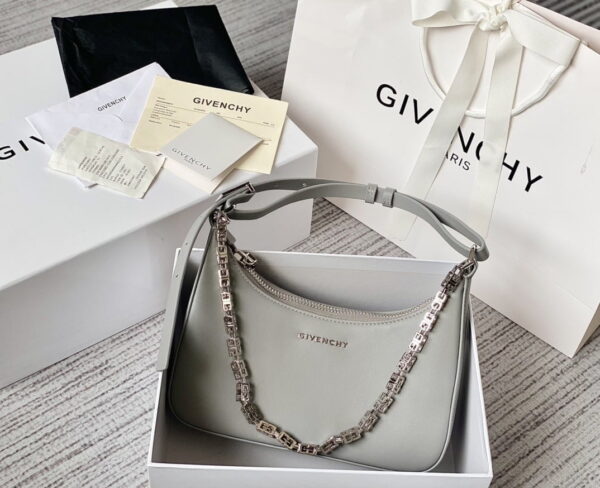 Givenchy Small Moon Cut Out Bag Grey For Women, Women's Handbags, Shoulder Bags 9.8in/25cm GVC