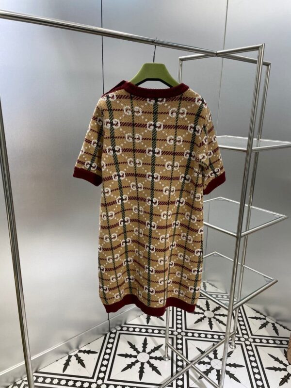 Gold Toned Vintage Button Dress Brown For Women