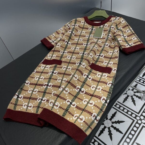 Gold Toned Vintage Button Dress Brown For Women