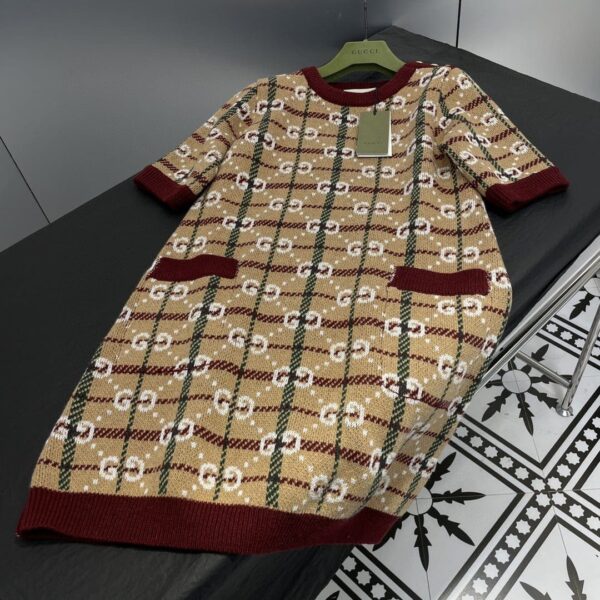 Gold Toned Vintage Button Dress Brown For Women